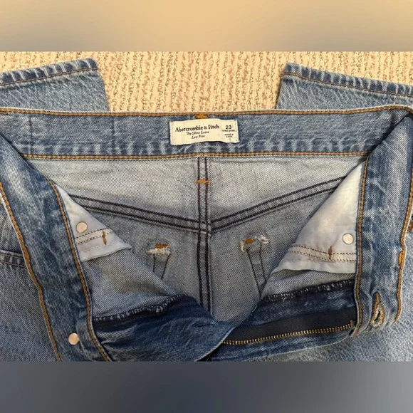 NWT Abercrombie & Fitch A&F Ultra Loose Low Rise jean 23 x-short denim - Picture 5 of 12